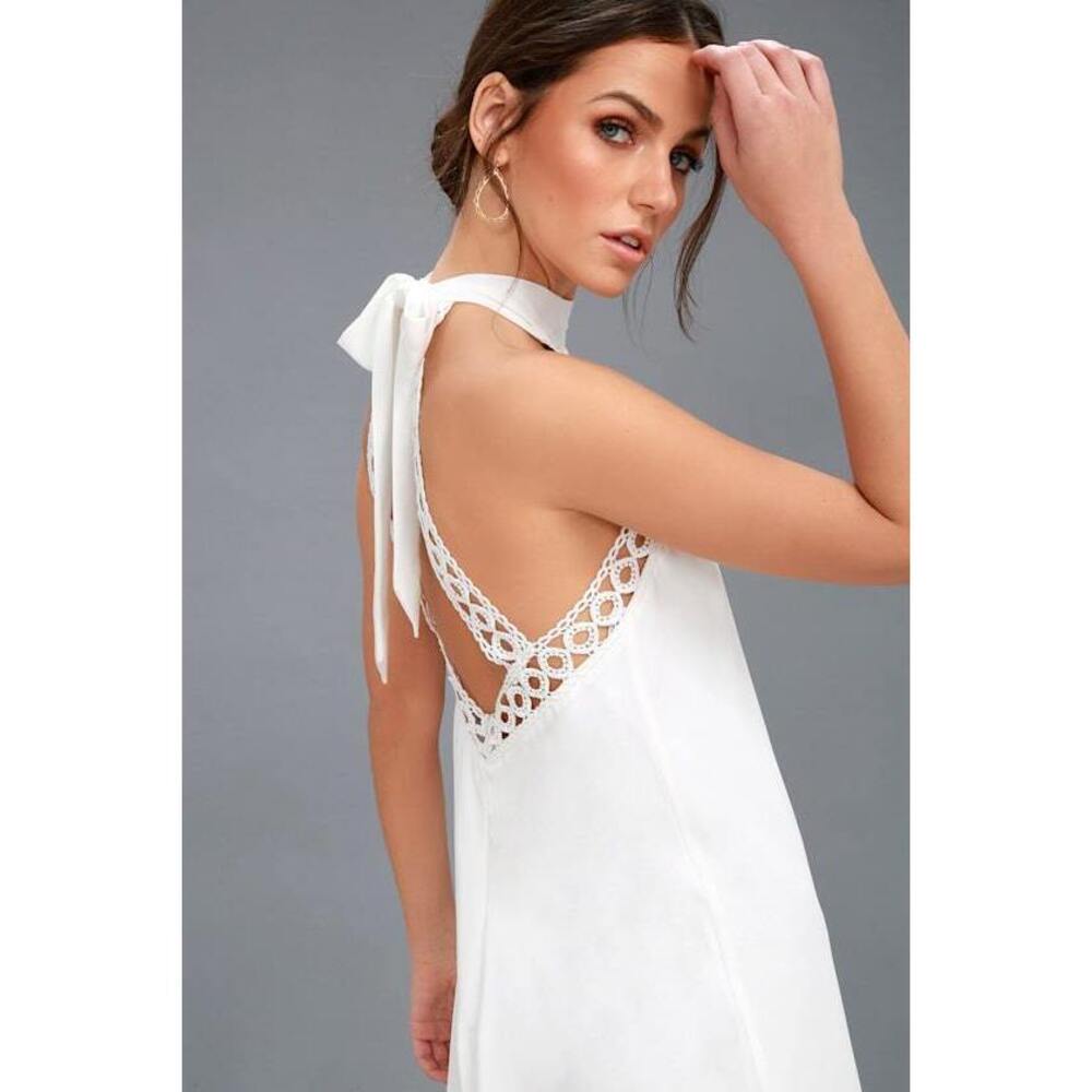 Lulus Any Sway, Shape, Or Form White Lace Halter Dress